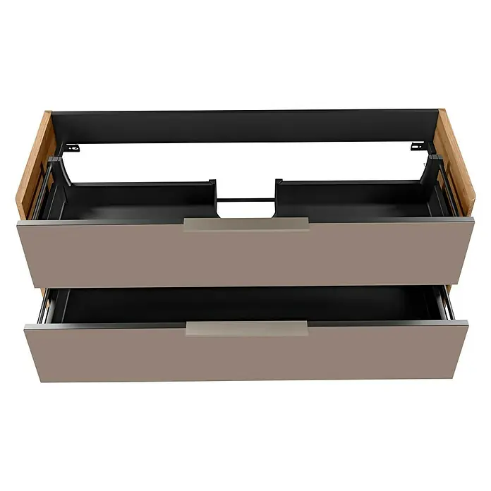 Camargue Marea Waschtischunterschrank - 117 x 38,5 x 80 cm, Goldbronze - Diagonale Ansicht