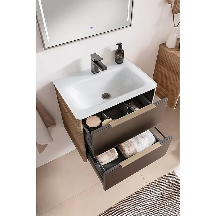 Camargue Marea Einbauwaschbecken - 58,2 x 40,4 cm, Glas, Weiß - Stimmungsaufnahme