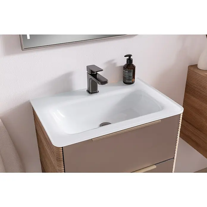 Camargue Marea Einbauwaschbecken - 58,2 x 40,4 cm, Glas, Weiß - Stimmungsaufnahme