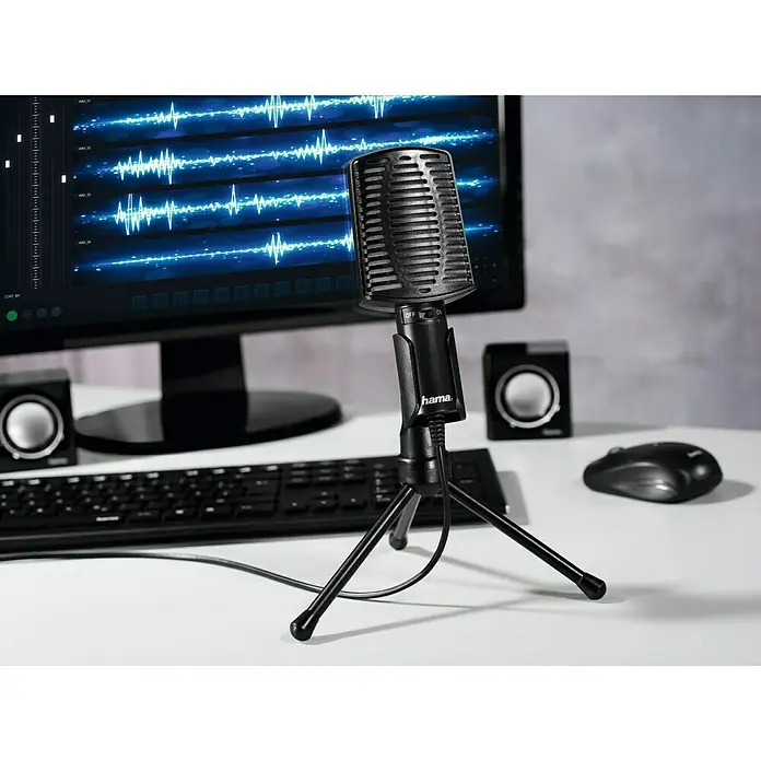 Hama Micrófono MIC-USB Allround - Negro - Producto en uso