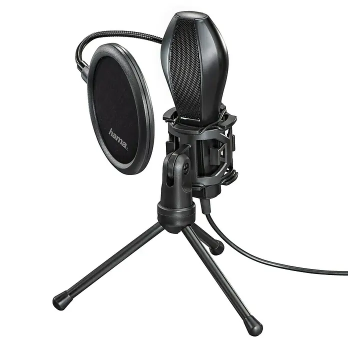 Hama Micrófono MIC-USB Stream - Negro - Vista angular