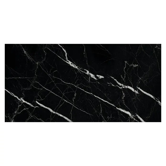 Pavimento porcelánico Luxury - 60 x 120 cm, Negro, Rectificado, Marmolado - Vista frontal