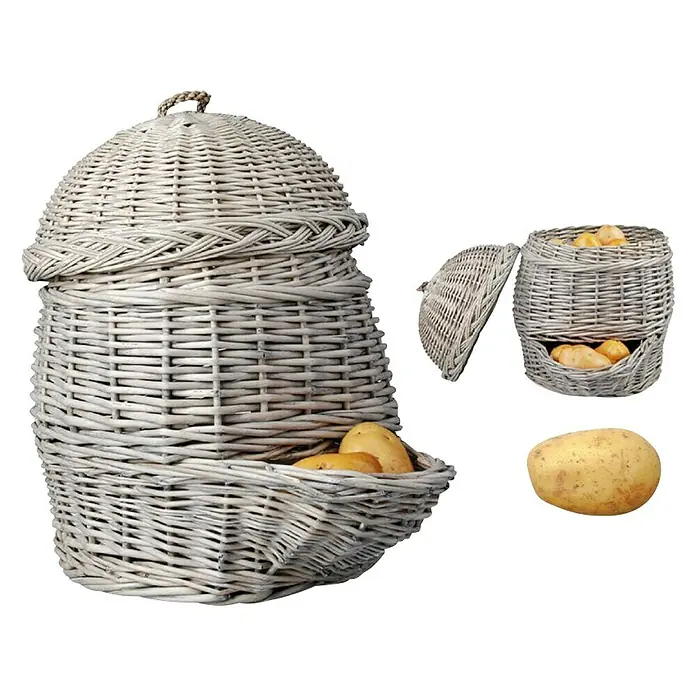 Esschert Design Pletena košara - 46,5 x 35,2 x 44,8 cm - Dijagonalni pogled