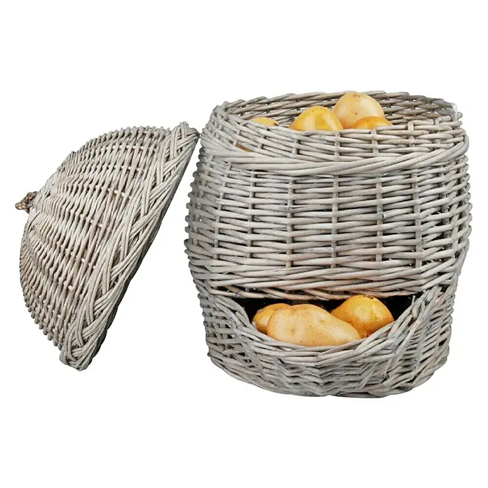 Esschert Design Pletena košara - 46,5 x 35,2 x 44,8 cm - Dijagonalni pogled
