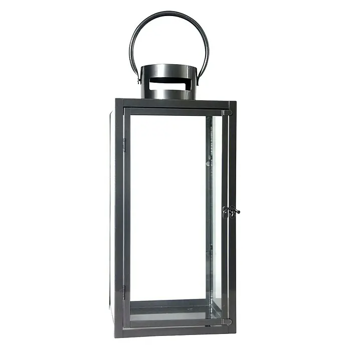 Esschert Design Lanterna - D x Š x V: 22,7 x 51 x 22,7 cm, Antracit - Pogled sprijeda