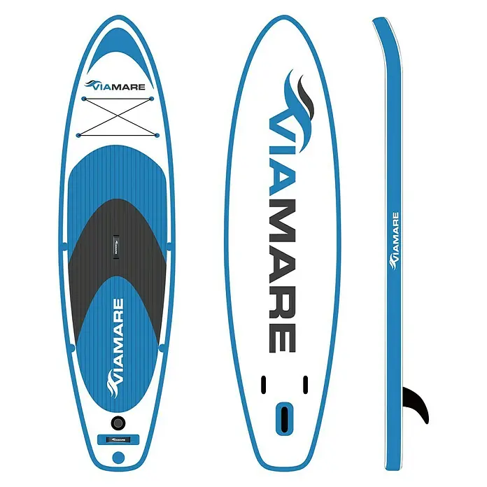 Viamare SUP-Board-Set 300 S - L x B x H: 300 x 75 x 15 cm, Nutzlast: 120 kg, Aufblasbar, Blau/Weiß - Ansicht von oben