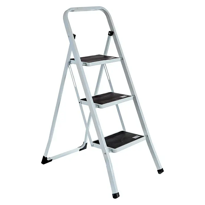 Escalerilla plegable - L x An x Al: 4,5 x 44,5 x 112 cm, 3 escalones - Vista angular