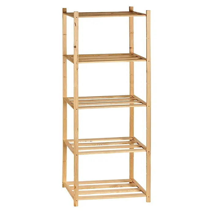 Estantería de madera - L x An x Al: 30 x 70 x 170 cm, Número de baldas: 5 ud., Madera, Natural - Vista angular
