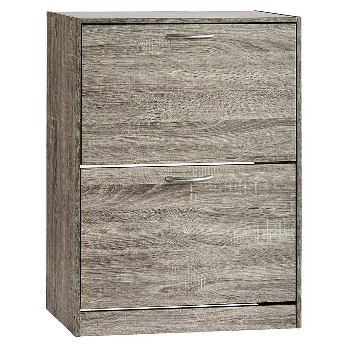 Zapatero - L x An x Al: 24 x 60 x 80 cm, Gris oscuro - Vista angular