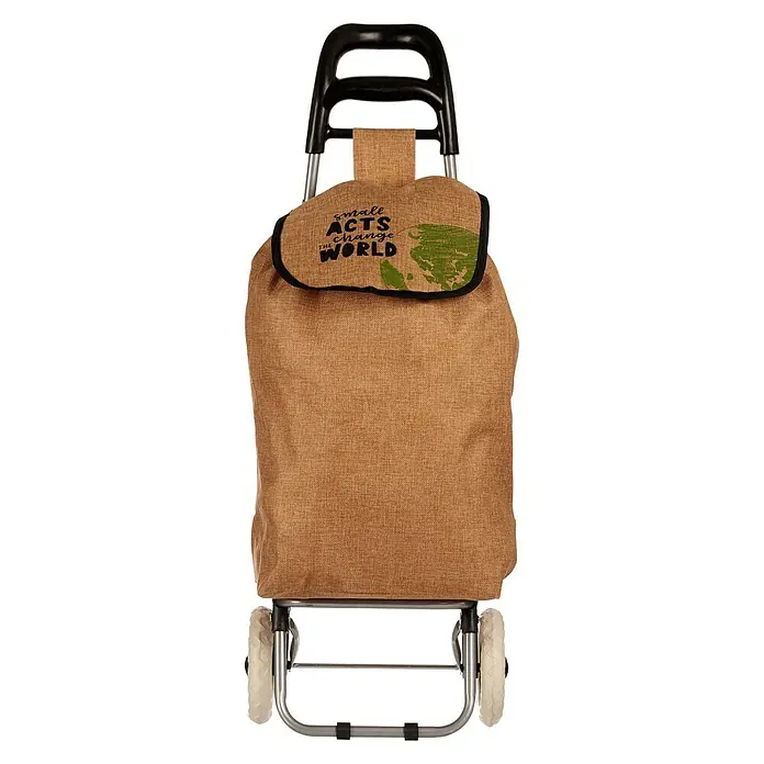 Carro de la compra Small Acts Change the World - 33 l, Marrón - Vista frontal