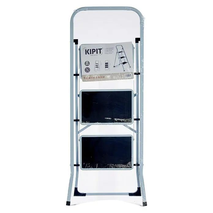 Escalerilla plegable - L x An x Al: 4,5 x 44,5 x 112 cm, 3 escalones - Vista frontal