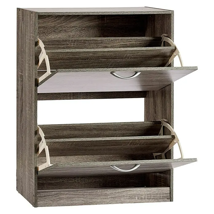 Zapatero - L x An x Al: 24 x 60 x 80 cm, Gris oscuro - Vista angular
