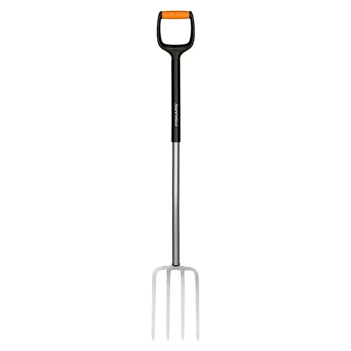 Fiskars Xact Spatengabel - Arbeitsbreite: 19 cm, Anzahl Zinken: 4, Langstiel - Vorderansicht