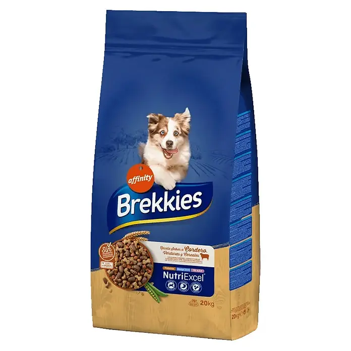Affinity Brekkies Pienso seco para perros Adult NutriExcel - 20 kg, 2 años, Cordero - Vista angular