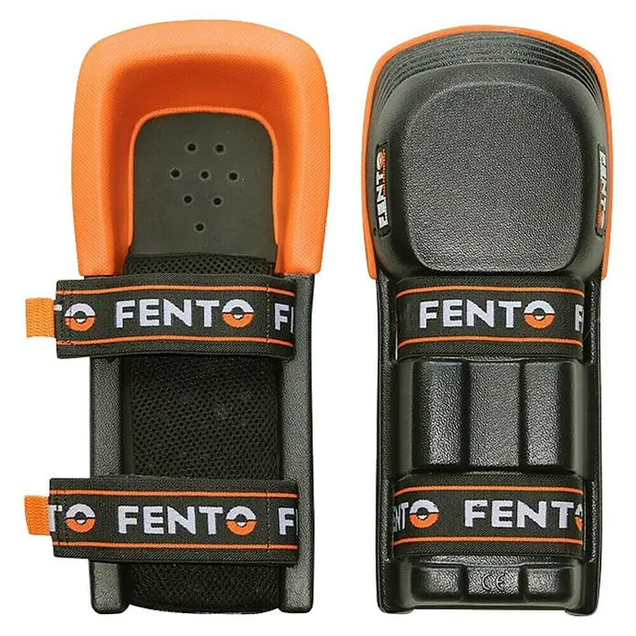 Fento Kniebeschermers Max - Zwart/Oranje - Vooraanzicht