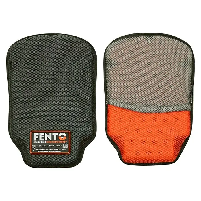 Fento Kniebeschermers Pocket - Grijs/Oranje - Vooraanzicht