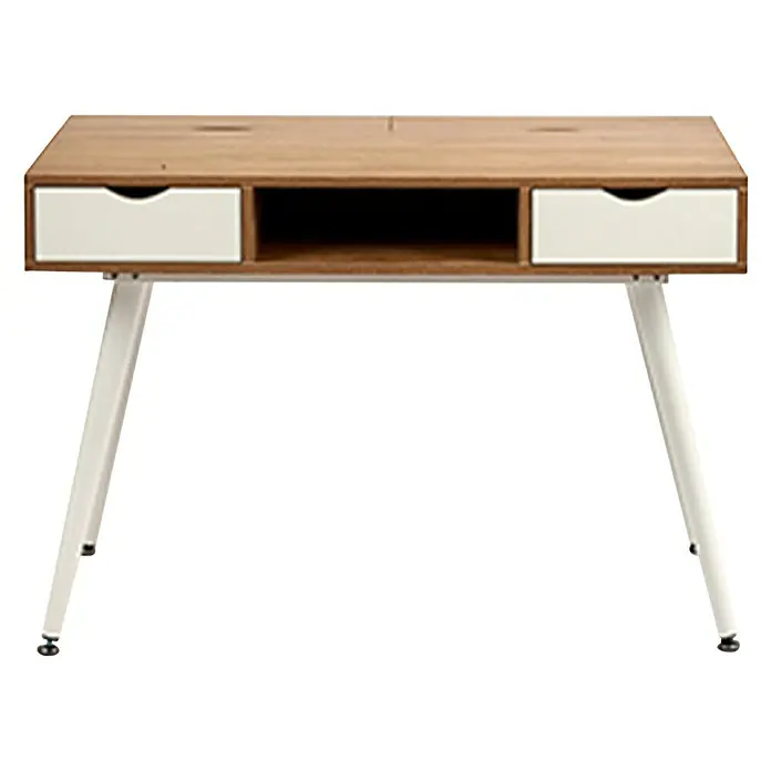 Mesa de escritorio Vintage - Blanco, L x An x Al: 60 x 110 x 74 cm, Número de cajones: 2 ud. - Vista frontal