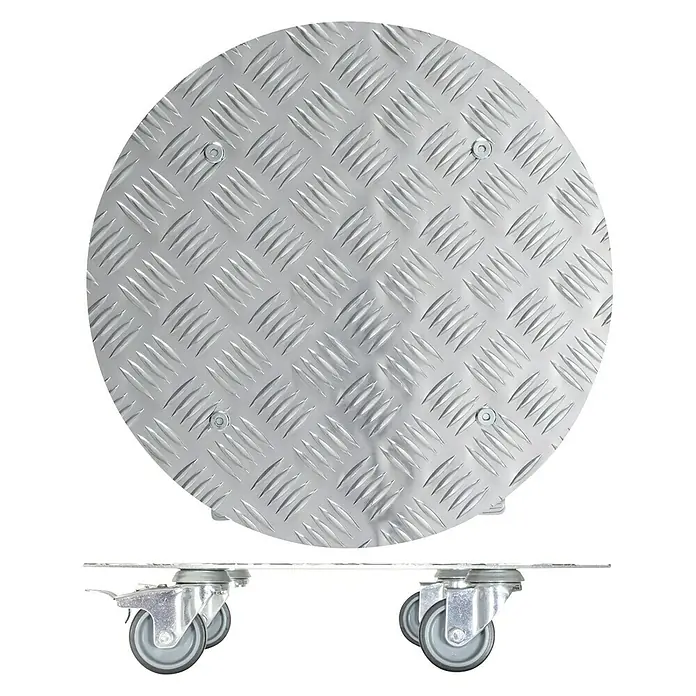 Wagner System Pflanzenroller Alaska - Durchmesser: 38 cm, Aluminium, Silber, Max. Belastung: 150 kg - Ansicht von oben