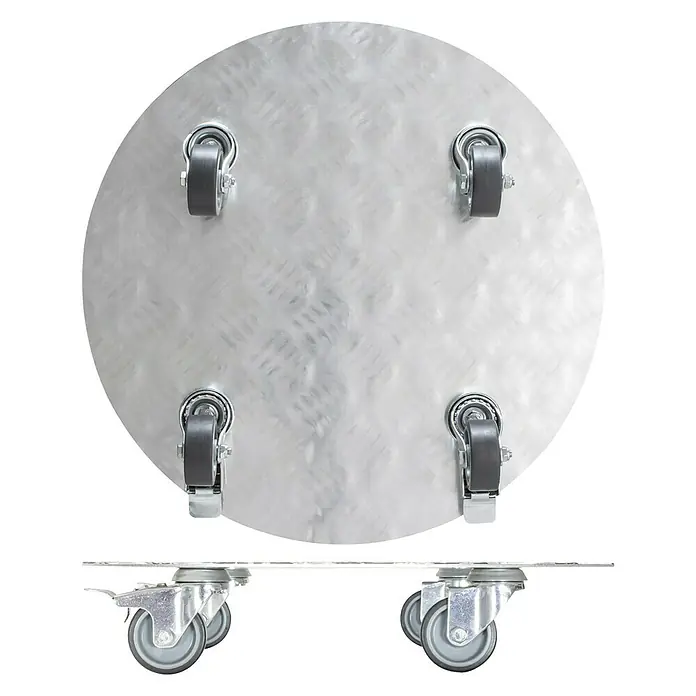 Wagner System Pflanzenroller Alaska - Durchmesser: 38 cm, Aluminium, Silber, Max. Belastung: 150 kg - Ansicht von unten