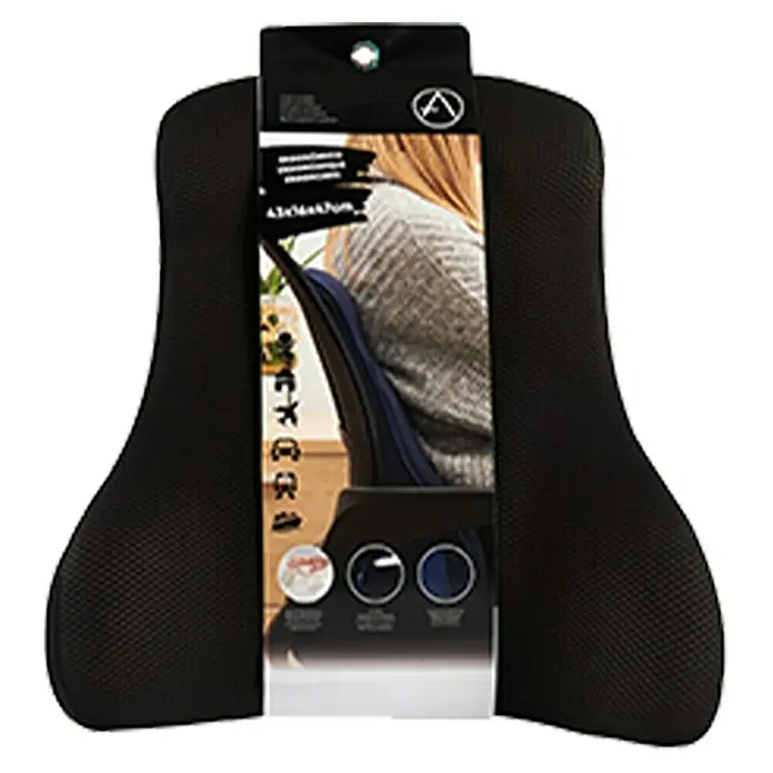 Soporte lumbar - L x An x Al: 14 x 47 x 47 cm, Negro - Vista frontal