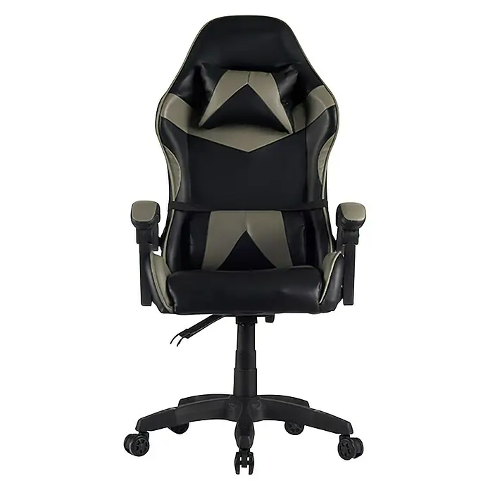 Silla de oficina Gaming Cross - Negro/Gris, Cojín cervical y lumbar - Vista frontal