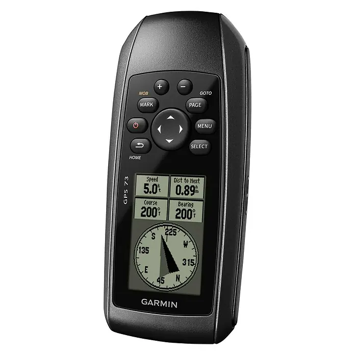 Garmin GPS Handgerät GPS 73 - L x B x H: 6,6 x 3 x 15,2 cm, Ausstattung: NMEA-Ausgang, Anschlüsse: USB - Diagonale Ansicht