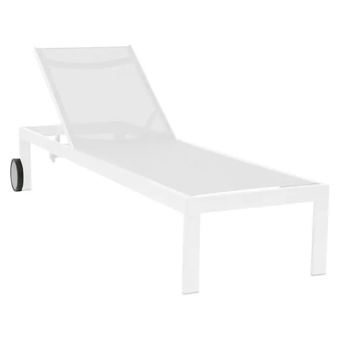 Acamp Rollliege Rimini - L x B x H: 206 x 66 x 35 cm, Aluminium/Acatex-Gewebe, Snow - Diagonale Ansicht