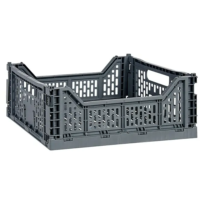 Caja plegable - L x An x Al: 29 x 40 x 15 cm, Gris/Gris oscuro/Beige, 1 ud. - Vista angular