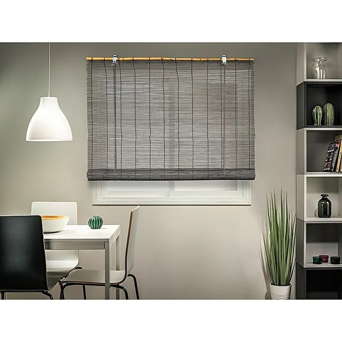 Estor enrollable Basic - An x Al: 80 x 180 cm, Verde/Gris - Foto ambiente