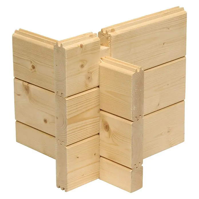 Wolff Finnhaus Gartenhaus Skagen 44-A - B x T: 360 x 395 cm, Holz, 7,4 m², Wandstärke: 44 mm, Felsgrau/Nebelweiß - Diagonale Ansicht
