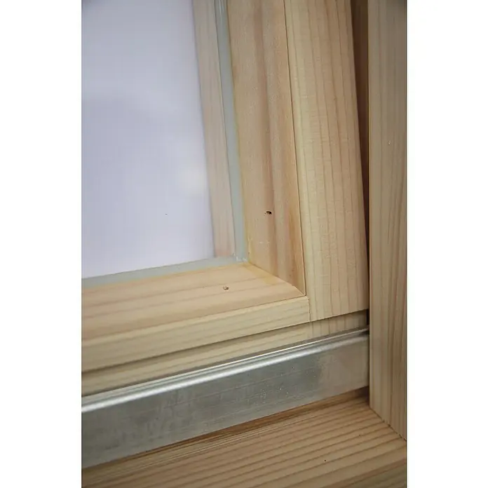 Wolff Finnhaus Gartenhaus Skagen 44-A - B x T: 360 x 395 cm, Holz, 7,4 m², Wandstärke: 44 mm, Felsgrau/Nebelweiß - Detailaufnahme