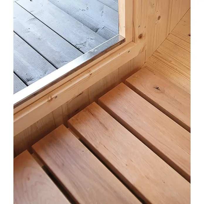 Wolff Finnhaus Fasssauna 250 - Holz, Durchmesser: 200 cm - Detailaufnahme