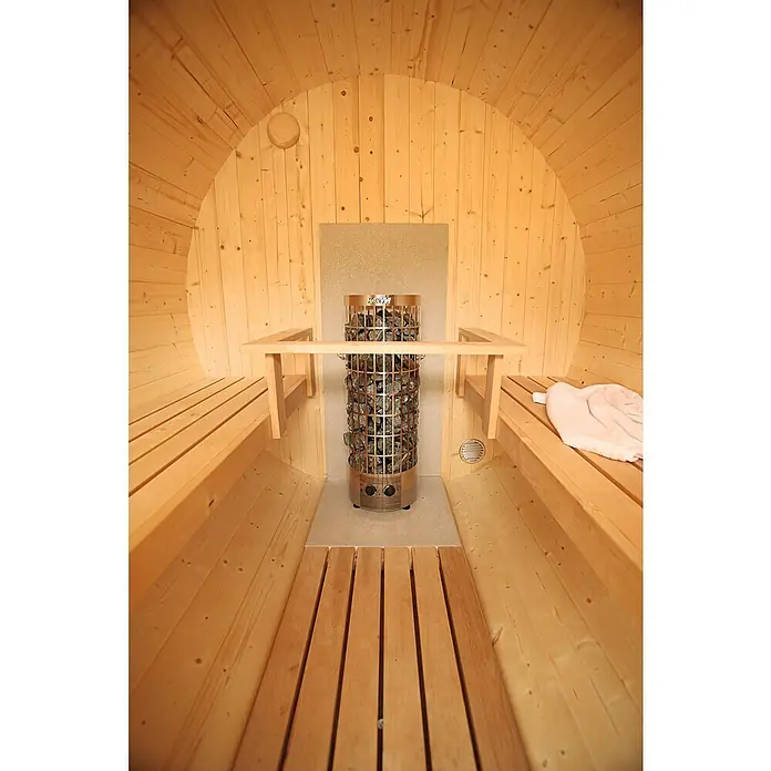 Wolff Finnhaus Fasssauna 250 - Holz, Durchmesser: 200 cm - Detailaufnahme