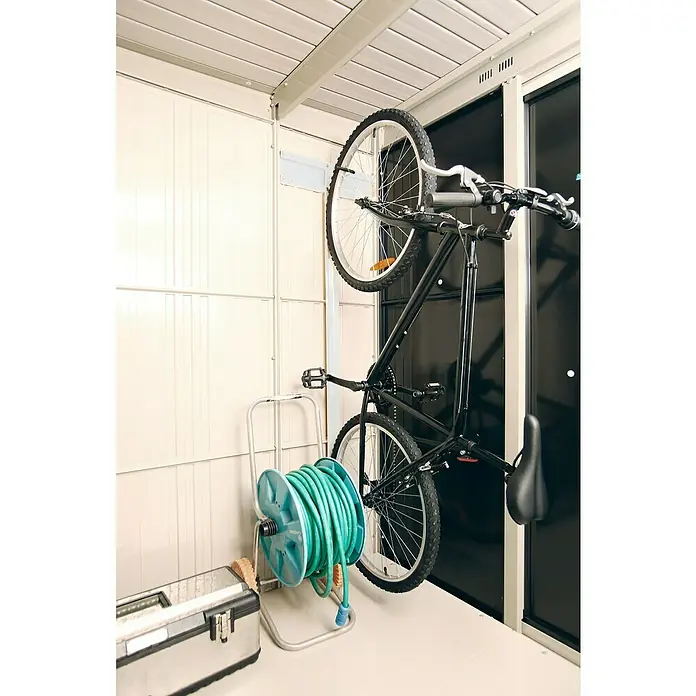 Wolff Finnhaus Fahrradhalter 20 - Passend für: Wolff Finnhaus Metallgerätehaus Yokohama, Wolff Finnhaus Metallgerätehaus Sapporo, Wolff Finnhaus Metallgerätehaus Osaka, Wolff Finnhaus Metallgerätehaus Tokio, Geeignet für: 1 Fahrrad - Stimmungsaufnahme
