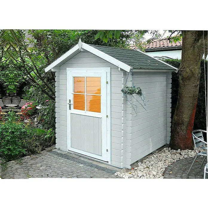 Wolff Finnhaus Gerätehaus Max 28 - 2,1 x 2,1 m, Wandstärke: 28 mm - Stimmungsaufnahme