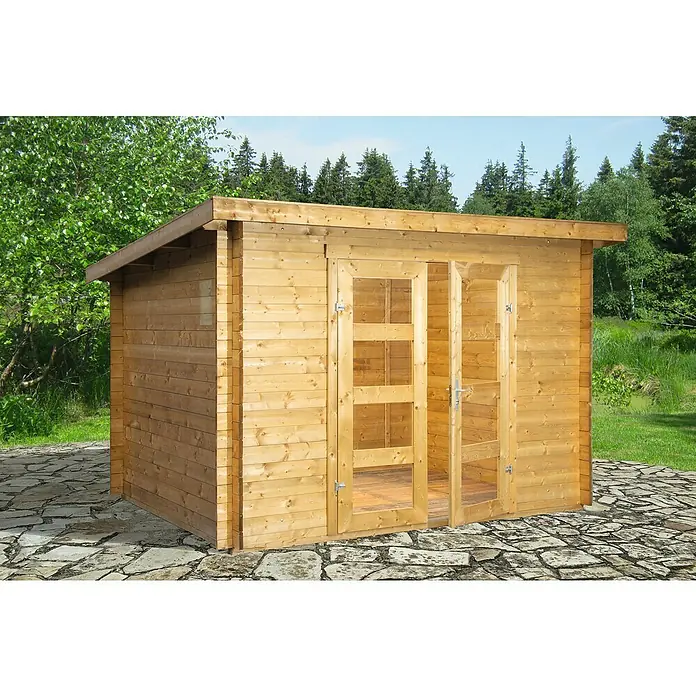 Wolff Finnhaus Gartenhaus Gent A - B x T: 312 x 265 cm, Holz, 6,7 m², Wandstärke: 28 mm - Stimmungsaufnahme