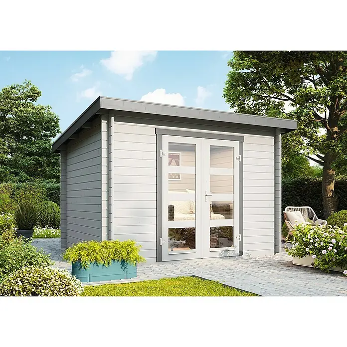Wolff Finnhaus Gartenhaus Gent A - B x T: 312 x 265 cm, Holz, 6,7 m², Wandstärke: 28 mm - Stimmungsaufnahme