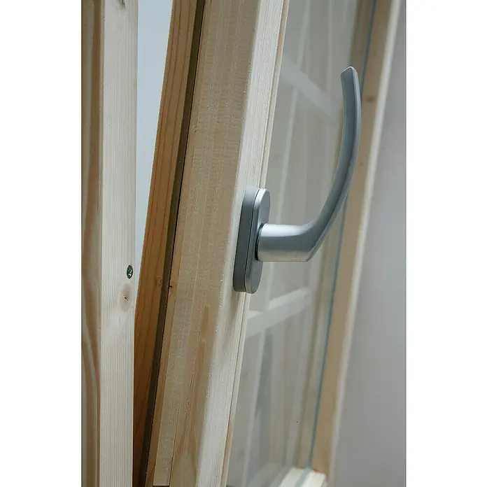 Wolff Finnhaus Gartenhaus Mona 34-B - B x T: 360 x 440 cm, Holz, 9 m², Wandstärke: 34 mm, Bernstein/Nebelweiß - Detailaufnahme