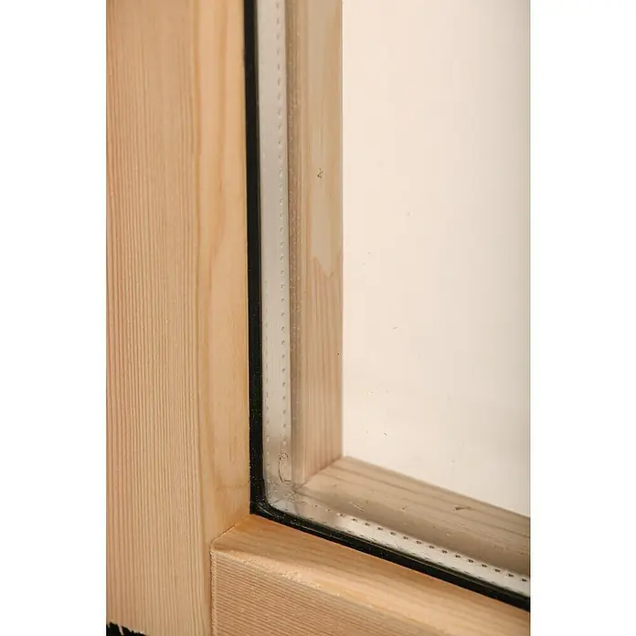 Wolff Finnhaus Gartenhaus Mona 34-B - B x T: 360 x 440 cm, Holz, 9 m², Wandstärke: 34 mm, Bernstein/Nebelweiß - Detailaufnahme