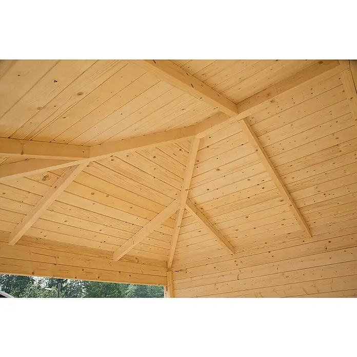 Wolff Finnhaus Gartenhaus Anna 40-A/1 - B x T: 753 x 349 cm, Holz, 21 m², Wandstärke: 40 mm, Mit rechtsseitiger Terrasse - Detailaufnahme