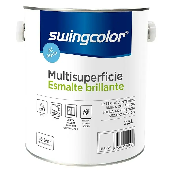 swingcolor Esmalte de color Multisuperficie - Blanco, 2,5 l, Brillante - Vista frontal