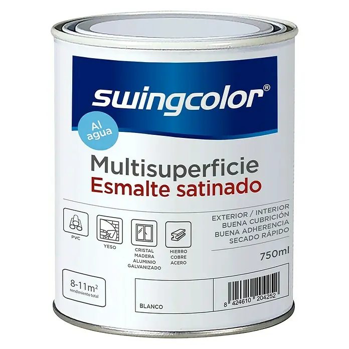swingcolor Esmalte de color Multisuperficie - Blanco, 750 ml, Satinado - Vista frontal