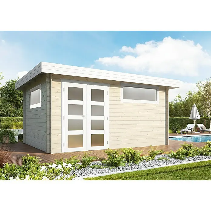 Wolff Finnhaus Gartenhaus Lille B - B x T: 510 x 337 cm, Holz, 13,1 m², Wandstärke: 40 mm, Natur - Stimmungsaufnahme