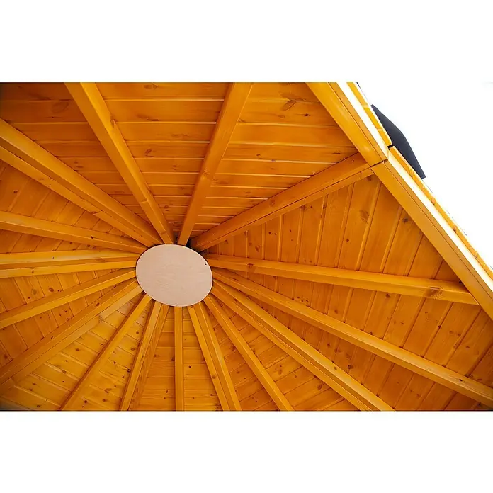 Wolff Finnhaus Gartenlaube - B x T: 393 x 325 cm - Detailaufnahme