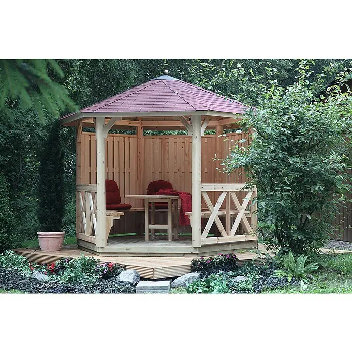 Wolff Finnhaus Pavillon Grundbauset Kreta 6 - Holz - Stimmungsaufnahme