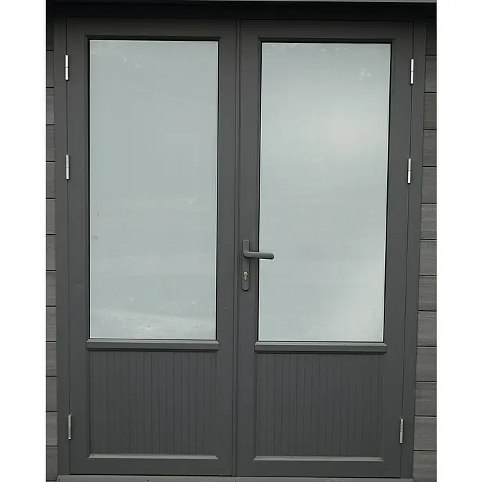 Wolff Finnhaus Gerätehaus Trend D - 340 x 332 cm, Verbundwerkstoff, Grau - Detailaufnahme