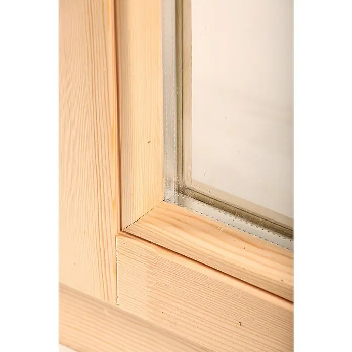 Wolff Finnhaus Gartenhaus Trondheim 44-B - 400 x 450 cm, Holz, 13 m², Wandstärke: 44 mm, Natur - Detailaufnahme