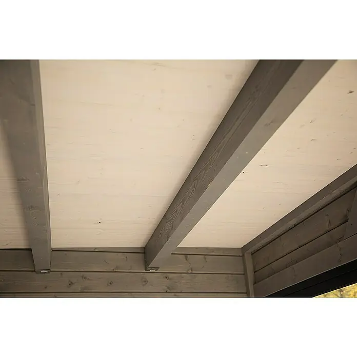 Wolff Finnhaus Gartenhaus Studio 44-D - B x T: 438 x 342 cm, Holz, 13,5 m², Wandstärke: 44 mm, Natur/Anthrazit - Detailaufnahme