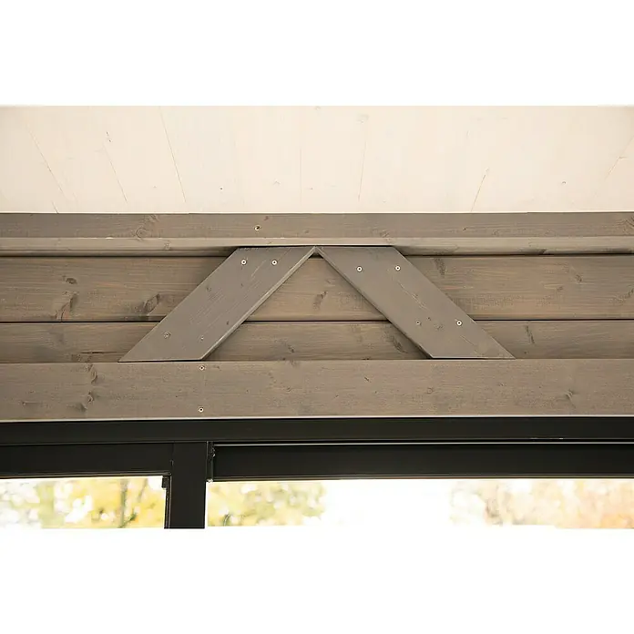 Wolff Finnhaus Gartenhaus Studio 44-D - B x T: 438 x 342 cm, Holz, 13,5 m², Wandstärke: 44 mm, Natur/Anthrazit - Detailaufnahme