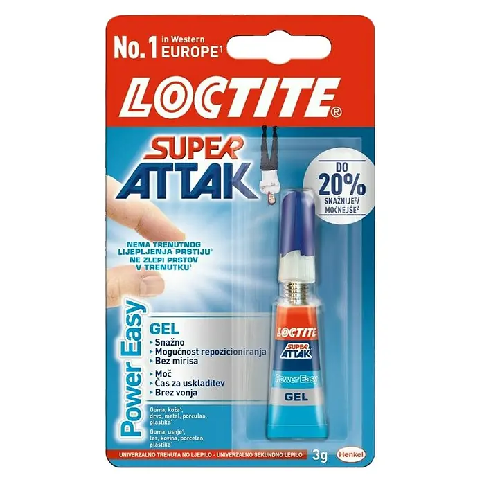 Henkel Univerzalno ljepilo Super Attak - Sadržaj: 3 g - Pogled sprijeda
